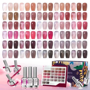 Translucent Jelly Gel Nail Polish 30 Colors Gel Nail Polish Set Non Toxic UV Gel Nail Private Label Custom Logo