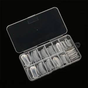 Transparent 120 Pieces 12 Sizes Extra Long Curved Scale Shape Nail Tips Long Nail Tips Model Nail Tip