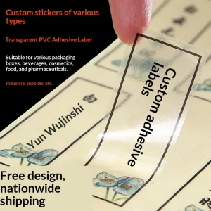 Transparent Adhesive Customized Label Printing High-Transparency Waterproof Sticker PVC Customized Logo Gold Foil Sealing
