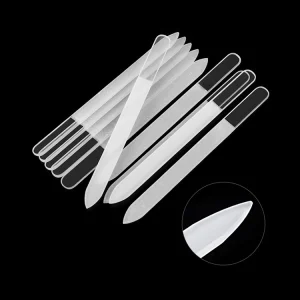 Transparent Crystal Nano Glass Shiner Nail File and Buffer with Pointed End Clear Nail Polisher Professional Nail Manicure Tool