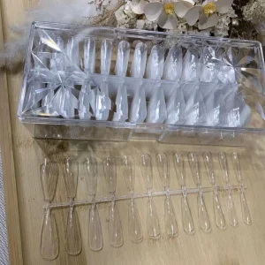 Transparent Frosted Finish False Nails Handmade Press on Nails Soft Gel Full Cover Artificial Soft Gel Nail Tips