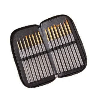 Transparent Handle Nail Art Brushes Brush Set 16pcs set