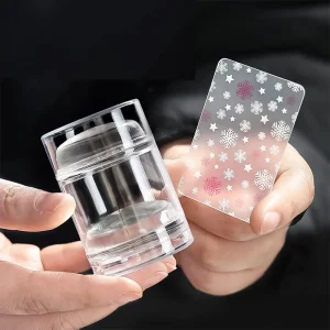 Transparent Silicone French Nail Art Stamper Scraper Set Gel Polish Transfer Template Jelly Stamper for Nail Art Stamping