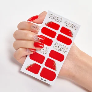 Trendy Polish Film Nails Stickers Bronzing Laser Nail Stickers Full Cover Gel Nail Wraps