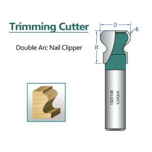 Two Arc Nail Clipper Cabinet Door Drawer Handle Knife Wood Tool Edge Trimming Machine Slotting Knife Head 1/2