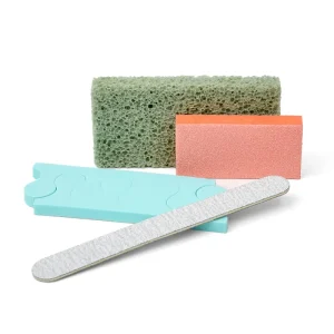 USA Free Shipping 400 Sets Case New Sharper Pumice Nail File Buffer Toe Separator 4 in 1 Disposable Pedicure Kits Nail Sets