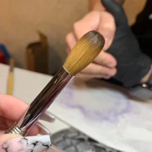 USA TOP Quality Custom Logo Pure Kolinsky Wood Handle Diy Nail Polish Application Metal Kolinsky Sable Hair Acrylic Nail Brush