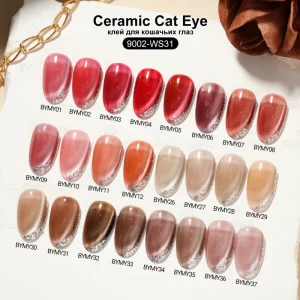 UV Gel Nail Polish Free Sample Cat Eye Design Magnetic Ceramic Cat Eye Gel Polish