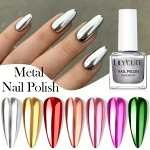 UV Gel Nail Polish for Professionals Metallic Mirror Finish Long lasting Formula LED Cure Bright Colors Safe Materials
