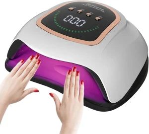 UV LED Nail Lamp 300W Professional Nail Dryer Light for Gel Nails with 72 Beads Fast Curing Gel Polish Lamp for Finger Toe
