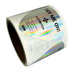 UV Resist Waterproof Shiny Silver Laser Holographic Vinyl Sticker Label Custom Logo Glitter Roll