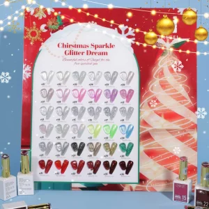 Unigel Nail Supplier Christmas Series Luxury Shining Sparkle Glitter UV Gel Polish Set
