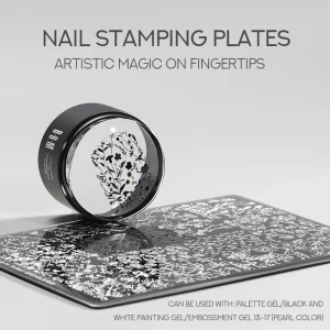 Unique Floral Professional Nail Stamping Plate Stainless Steel Leaves Transfer for Nail Art Printing Tool