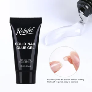 Use Private Label 30g No Sticky Hand Soft Gel Nail Tips UV Nail Polish Glue Gel for False Nails Extension