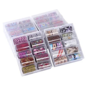 Valentine Christmas Halloween Sticker Holographic Laser Starry Sky Nail Sticker Nail Foil Transfer Paper Set Nail Art Stickers