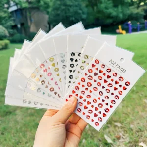 Valentine’s Day New Valentine Sexy Nail Stickers Factory Price Red Lips Decals to Decorated Your Nails