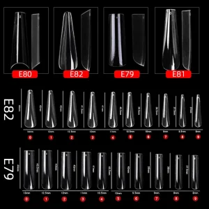 Various Shape XXL Clear Natural False Nail Tips Acrylic UV Gel Compatible Plastic Artificial Nails for Manicure Pedicure Salon