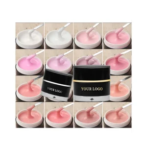 Vegan No Heat Hema free Colored Painless Nude Nail Gel Builder Extension Gel Russian Milky Builder UV Gel for Nails