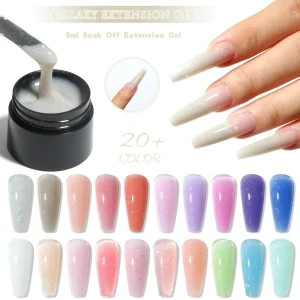 Vendeeni galaxy Glue Gel for Nail Extensions Glitter Hema Free Poly Gel for Nail Custom logo Low Moq Nail Builder Gel Supplier