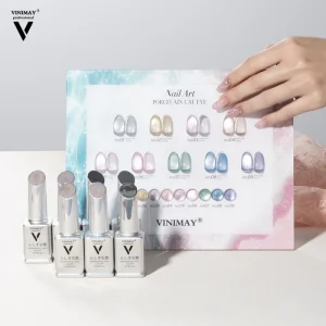 Vinimay Factory OEM ODM New Jelly Porcelain Moonlight Cat Eye Gel Polish Set 9 Colors Long Lasting Flash Cat Eye Gel