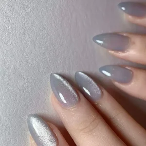 W1506 Private Label Trendy Transparent Stiletto French Tip Press on ABS Nails Special Place Application
