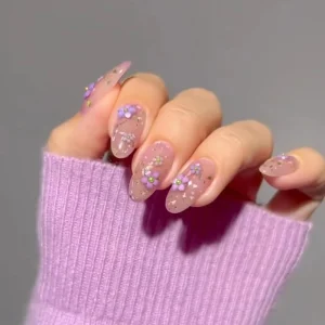 W742 Exclusive Private Label ABS Transparent Extra Short Stiletto French Tip Full Cover Press on Nails with Glue for Finger Use