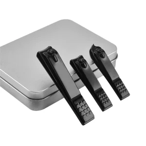 WELLFLYER Iron Box Packaging Nail Clipper Set Gift Nail Cutter Manicure Tools 3PCS in 1 Box Nail Clippers Tools