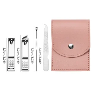 WELLFLYER MS-1263 Professional Pedicure Kit Manicure Set Nail Care Tools 5 in 1 Stainless Steel Nail Clippers Tool Gift
