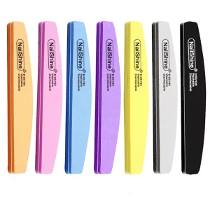 Washable Sterilizable Durable Half Moon EVA Sponge Nail File Buffer 100 180 Pink High Quality Nail File