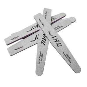 Washable Wood Sandpaper Nail File 180 240 Professional Emery Board Manicure Buffer Grey Boat Double sided Nail FIle Buffer