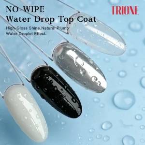 Water Drop Top Coat 15ml Clear Non Wipe Top Gel Polish 3D Droplet Beads Effect Base For Nail Art Private Label