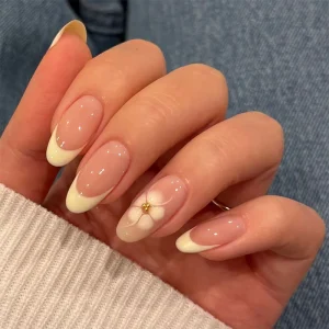 Water Pipe ABS French Style Long Tips Wearable Nails Drilling Painting Removable Press Nails for European Nail Salon Finger