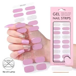 Waterproof and No bake Gel Nail Polish Film All Stick Gel Nail Sticker