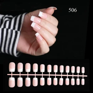 Wearable Nail Art French False Nails Artificial Nails Press for Girls