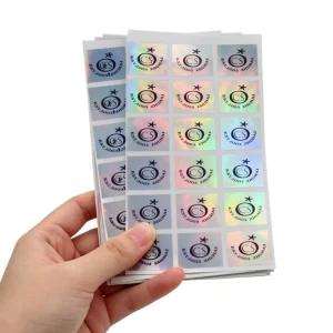 Weatherproof Holographic Vinyl Stickers Personalized Laser Rainbow Decals Shiny Irregular Shape Printing For Laptop Bottle Decor