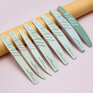 White Sand Nail Buffers Straight Shape Sponge Nail File Double Sided 100 180 100 240 Professional Nail Files