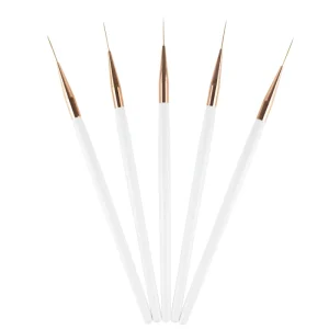 White Wood Hand Nail Art Brushes Professional Liner Striping Thin Nail Brushes for Nail Art UV Gel Brush