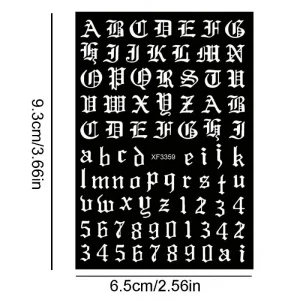 White and Black English Letter Nail Stickers DIY Manicure Sliders and Decals Water Transfer Foil Decorations for Nail Art