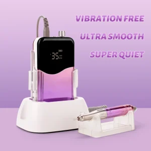Wireless 65W Strong Power Electric Coreless Nail Drill Efile Machine 35000RPM Nail Drill With Quite Handpiece