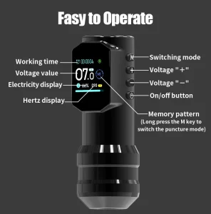 Wireless Electric Tattoo Machine Low Noise Rotary Tattoo Gun With Cartridge Needles Rechargeable Lithium Battery