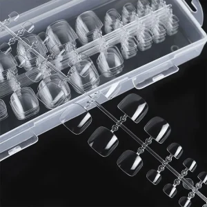 Women’s 240PCS Full Cover French Toenail Art Nails 10 Sizes ABS DIY Foot Salon False Acrylic Artificial Tips