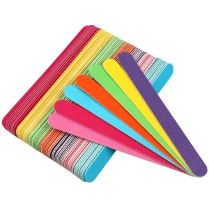 Wooden Nail File 180 240 Colorful Sandpaper Buffer Block Pedicure Manicure Polishing Tools Professional Nail Files