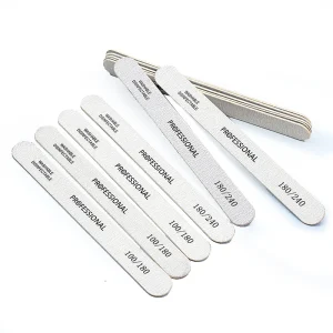 Wooden Nail File Double Sided Professional Salon Emery Board for UV Gel Acrylic Manicure