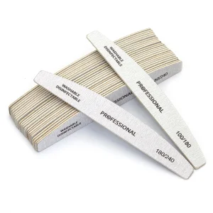 Wooden Nail Files Professional 100 180 240 Emery Board Manicure Buffer Grey Boat Double sided Wooden Pedicure Buffers