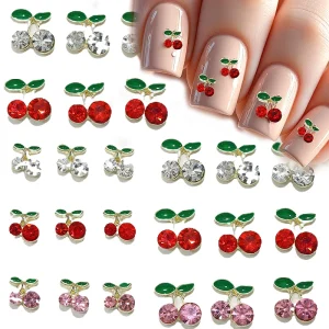 X5 3D Cherry Nail Art Charms Metal Alloy Rhinestones Nail Art Accessories or DIY Nails Salons