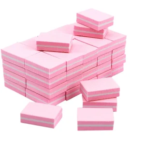 YIJIAYI Mini 100 180 Emery Nail Art Buffer File Double Side Square Sandpaper Accessory for Manicure Care Straight Pattern