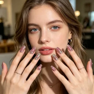 YZ 69 Style Retro Elegant Handmade Pre-designed False Nail Tips Short Extra Short Length Pressing Style Nails