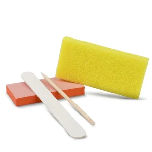 Yellow 4Pcs Pedicure Kit Disposable Manicure Set Wooden Nail Tool for Salon