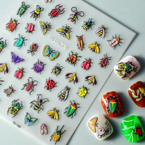 Yellow Butterfly Bee 5d Soft Embossed Reliefs Nail Art Decorations Stickers 5d Nail Decals Nail Decals Bees