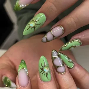 Z973 Transparent Tapered French Tip ABS Full Cover Press on Nails with Glue for Special Occasions